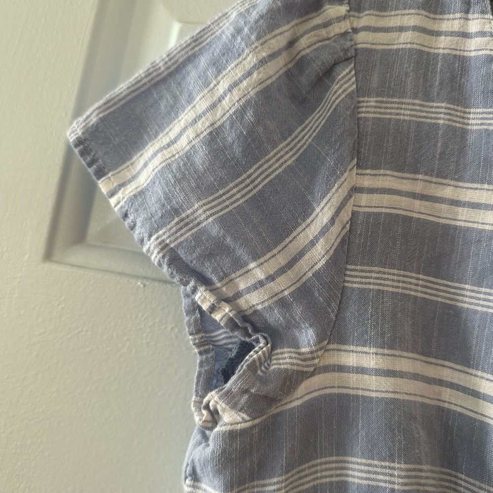 Abercrombie & Fitch 100% cotton Blue Stripe Button Down Mini Dress. Size medium. - Picture 10 of 16